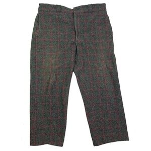 Johnson Woolen Mills Adirondack Plaid Wool Hunting Pants With Suspenders